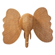 bali & pari Elissa Elephant Head Natural Rattan Wall Decor