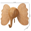 bali & pari Elissa Elephant Head Natural Rattan Wall Decor