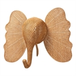 bali & pari Elissa Elephant Head Natural Rattan Wall Decor