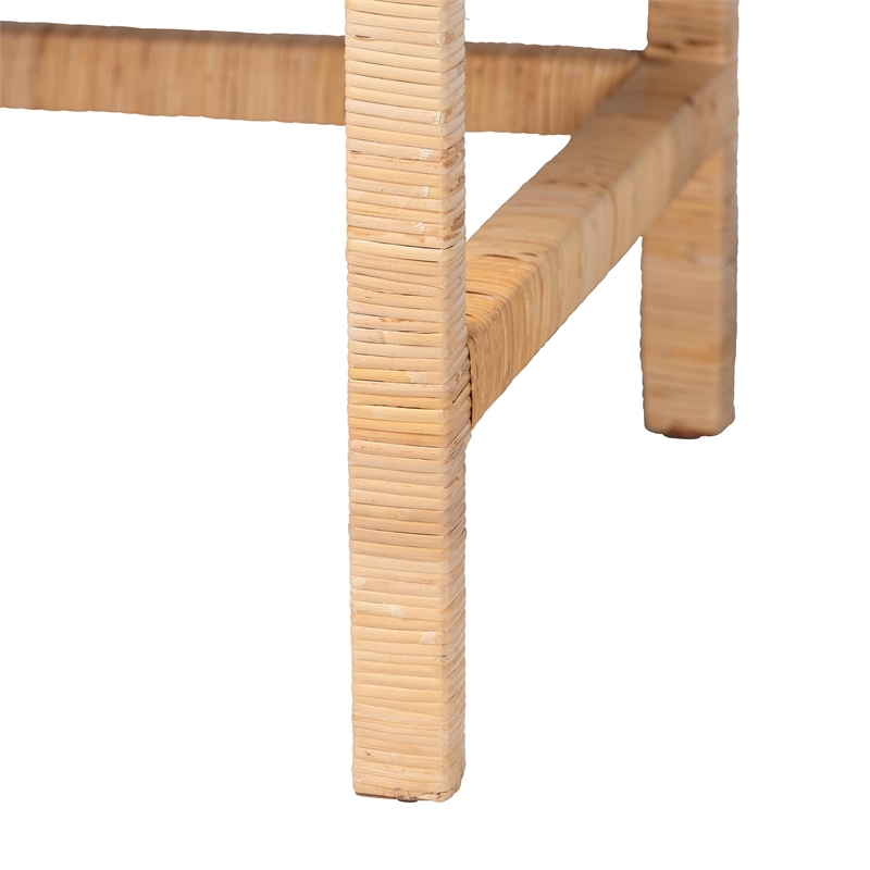 bali & pari Kalimantan Natural Rattan Desk with Three Drawers
