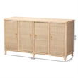 bali & pari Delilah Natural Rattan 4-Door Sideboard Buffet