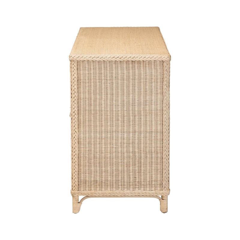 bali & pari Delilah Natural Rattan 4-Door Sideboard Buffet