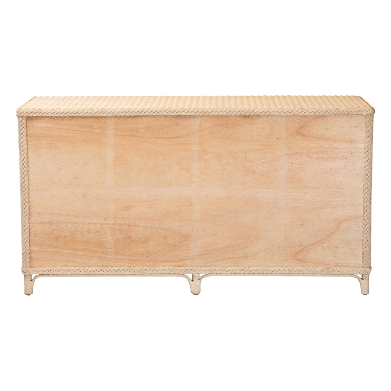 bali & pari Delilah Natural Rattan 4-Door Sideboard Buffet