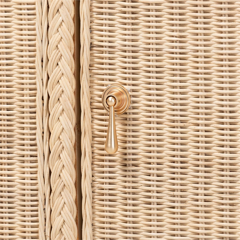 bali & pari Delilah Natural Rattan 4-Door Sideboard Buffet