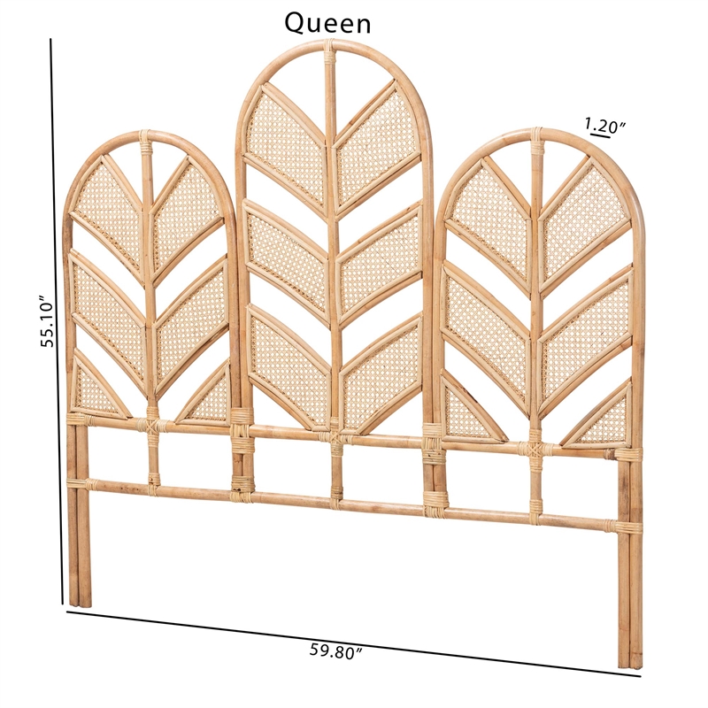 bali & pari Liang Natural Rattan Freestanding Headboard King