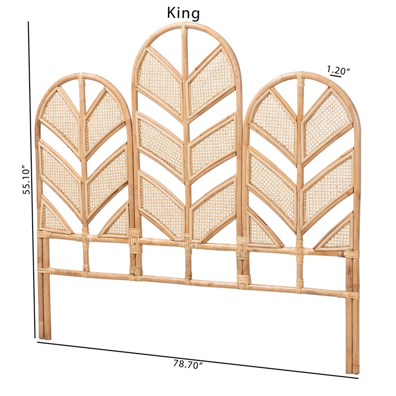 bali & pari Liang Natural Rattan Freestanding Headboard King