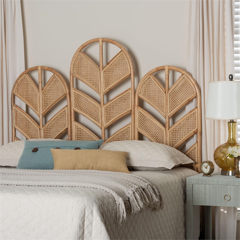 bali & pari Liang Natural Rattan Freestanding Headboard Queen