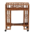 bali & pari Tahlia Marbled Tortoise Rattan Kitchen Cart with Open Shelf