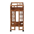 bali & pari Tahlia Marbled Tortoise Rattan Kitchen Cart with Open Shelf