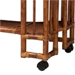 bali & pari Tahlia Marbled Tortoise Rattan Kitchen Cart with Open Shelf
