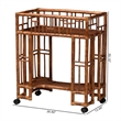 bali & pari Tahlia Marbled Tortoise Rattan Kitchen Cart with Open Shelf