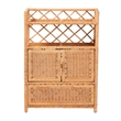 bali & pari Hendrina Natural Rattan and Mahogany Wood Shoe Cabinet 4-Tier