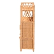 bali & pari Hendrina Natural Rattan and Mahogany Wood Shoe Cabinet 4-Tier