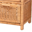 bali & pari Hendrina Natural Rattan and Mahogany Wood Shoe Cabinet 4-Tier