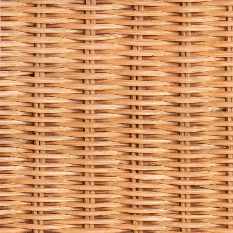 bali & pari Hendrina Natural Rattan and Mahogany Wood Shoe Cabinet 4-Tier