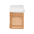 bali & pari Rivka Natural Rattan Storage Bench with Scalloped Base and Cushion