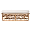 bali & pari Adelpha Natural Rattan Accent Bench with Cushioned Seat