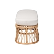 bali & pari Adelpha Natural Rattan Accent Bench with Cushioned Seat