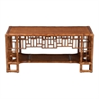 bali & pari Tahlia Marbled Tortoise Rattan Coffee Table with Open Shelf