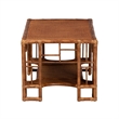 bali & pari Tahlia Marbled Tortoise Rattan Coffee Table with Open Shelf