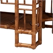 bali & pari Tahlia Marbled Tortoise Rattan Coffee Table with Open Shelf