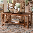 bali & pari Tahlia Marbled Tortoise Rattan Coffee Table with Open Shelf