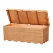 bali & pari Yoselin Natural Rattan Storage Bench with Scalloped Edge Frame