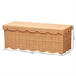 bali & pari Yoselin Natural Rattan Storage Bench with Scalloped Edge Frame