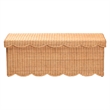 bali & pari Yoselin Natural Rattan Storage Bench with Scalloped Edge Frame