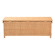 bali & pari Yoselin Natural Rattan Storage Bench with Scalloped Edge Frame