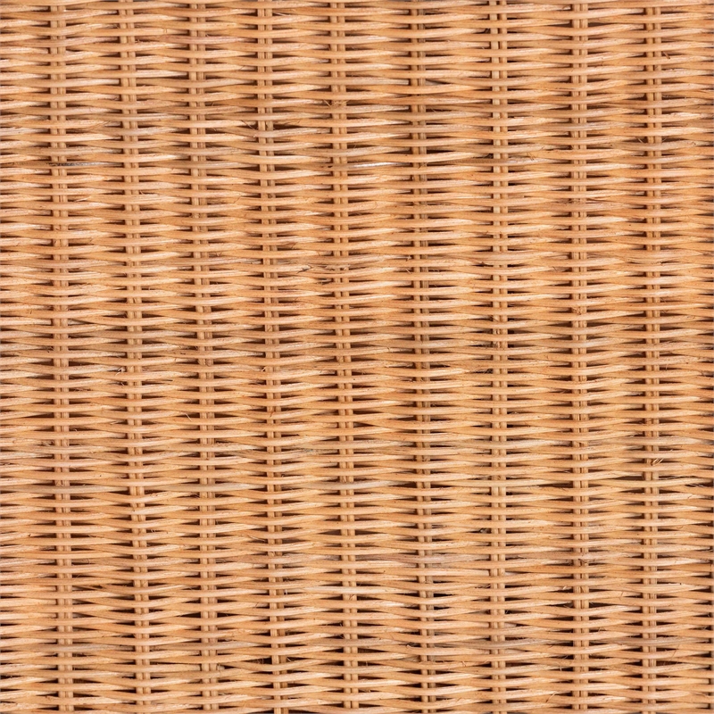 bali & pari Yoselin Natural Rattan Storage Bench with Scalloped Edge Frame