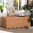 bali & pari Yoselin Natural Rattan Storage Bench with Scalloped Edge Frame