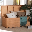 bali & pari Yoselin Natural Rattan Storage Bench with Scalloped Edge Frame