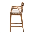 bali & pari Storsel Natural Rattan and Teak Wood Counter Stool Two-Tone Brown