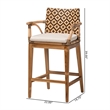 bali & pari Storsel Natural Rattan and Teak Wood Counter Stool Two-Tone Brown