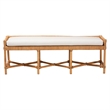 bali & pari Adonia Natural Rattan Accent Bench with Cushioned Seat