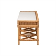 bali & pari Adonia Natural Rattan Accent Bench with Cushioned Seat