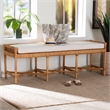 bali & pari Adonia Natural Rattan Accent Bench with Cushioned Seat