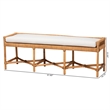bali & pari Adonia Natural Rattan Accent Bench with Cushioned Seat