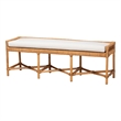 bali & pari Adonia Natural Rattan Accent Bench with Cushioned Seat