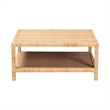 bali & pari Kalimantan Natural Rattan Coffee Table with Shelf Square