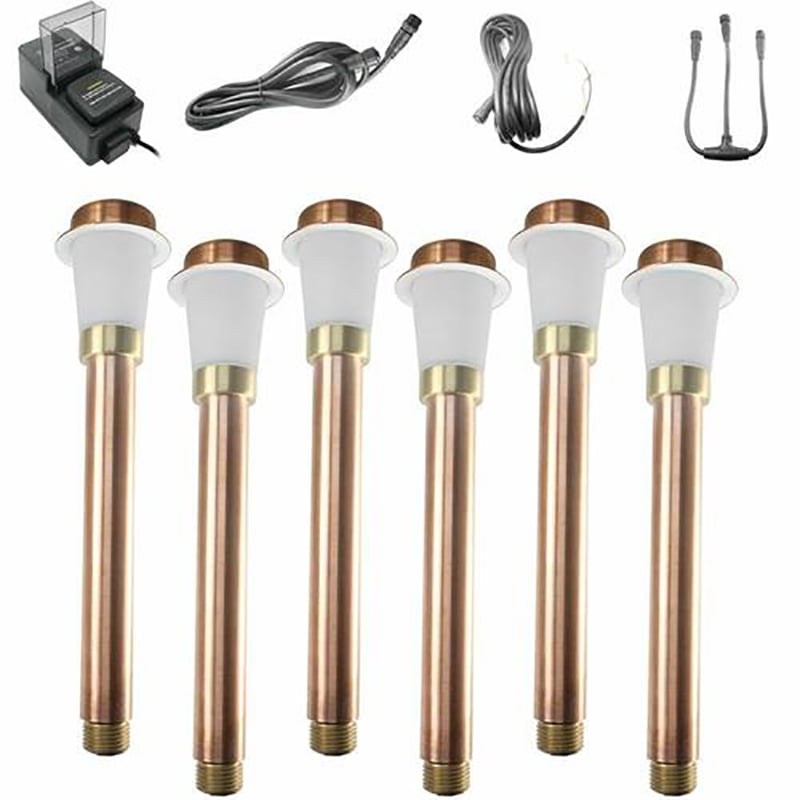 AQ Lighting 6-Piece Metal LED Mini Area Light Fixture Pro Kit in Copper