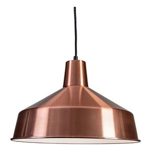 aq lighting 12&quot metal vintage barn hanging pendant light in copper