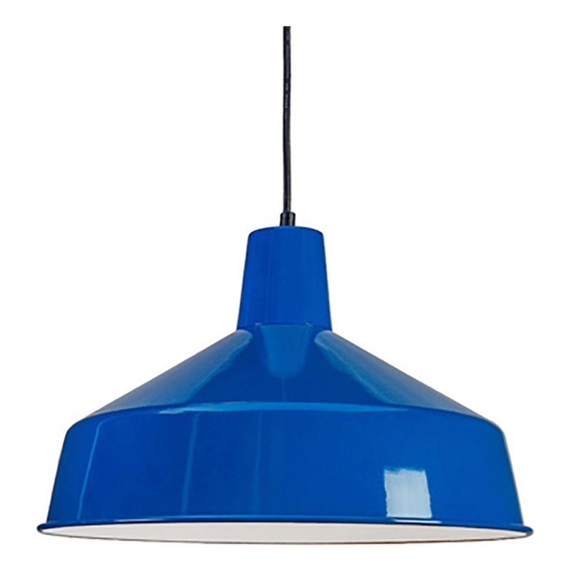 AQ Lighting Cast Iron Vintage Barn Hanging Pendant Lighting in Blue