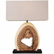 AQ Lighting Weathered Driftwood Slice Table Lamp in Natural/Gray