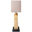 AQ Lighting Weathered Driftwood Slice Table Lamp in Natural/Gray