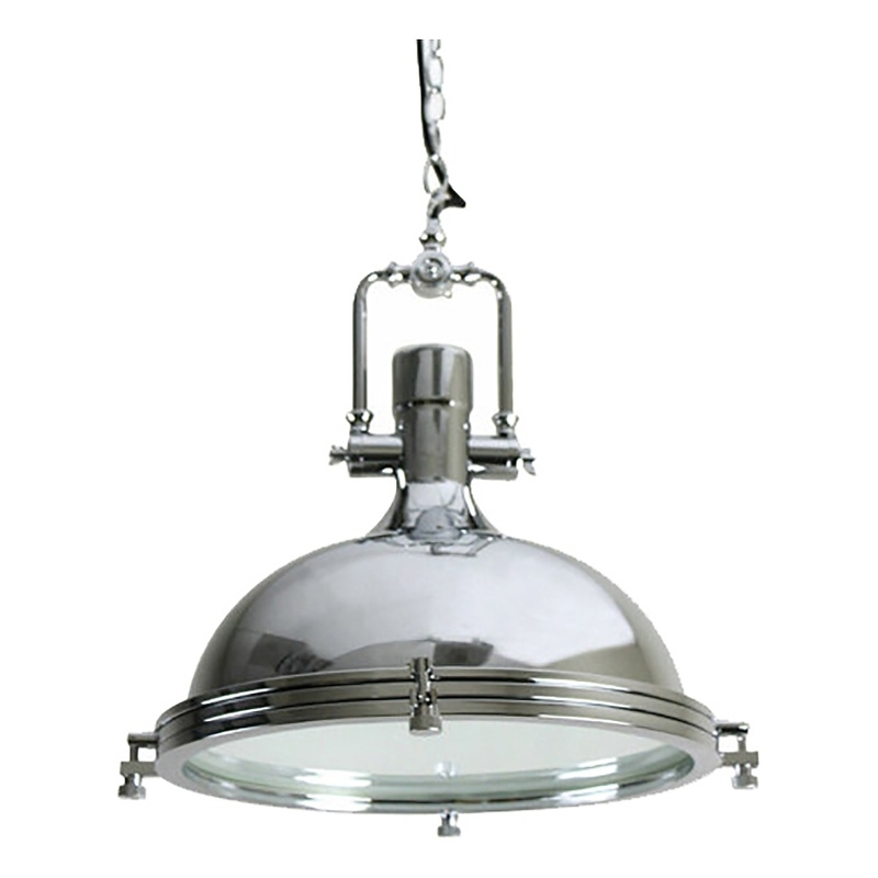 AQ Lighting Large Aluminum Hanging Pendant Ceiling Light Fixture in Chrome