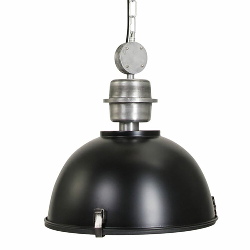 AQ Lighting Large Aluminum Warehouse Barn Hanging Kitchen Pendant Light in Black