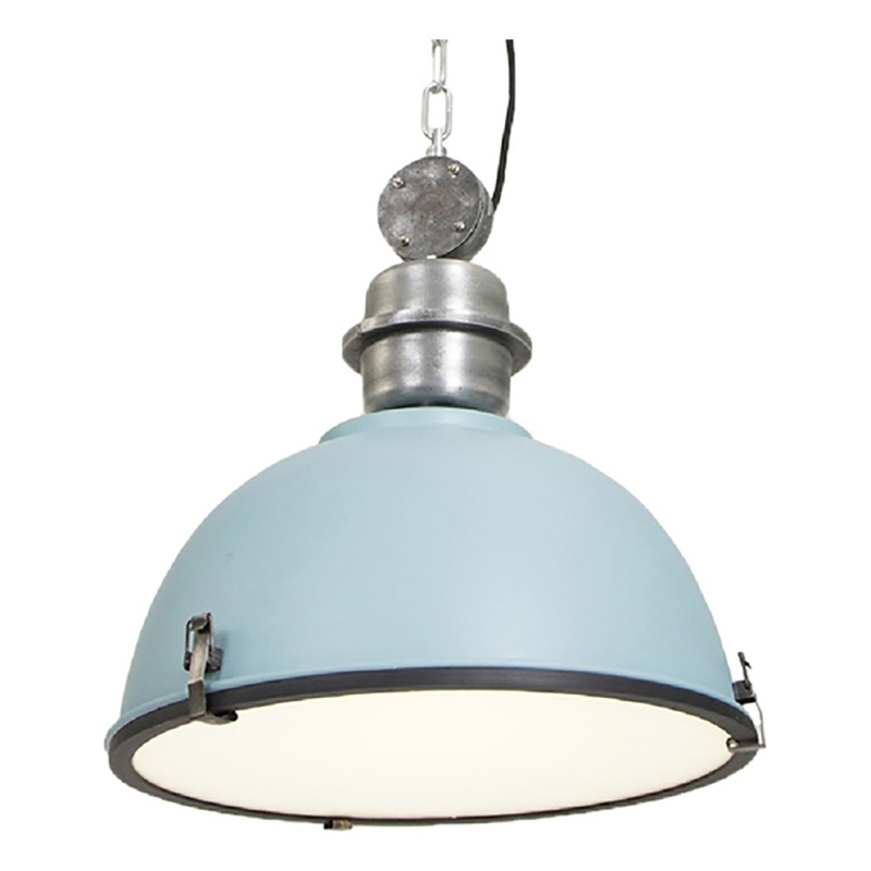AQ Lighting Large Aluminum Warehouse Barn Hanging Kitchen Pendant Light in Blue