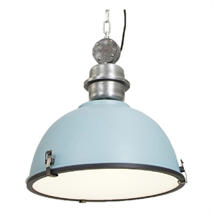 AQ Lighting Large Aluminum Warehouse Barn Hanging Kitchen Pendant Light in Blue